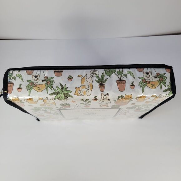 Cats Plants 4pc FULL Sheet Set Calico Orange Tabby Fern Aloe Monstera Succulents - Picture 4 of 9